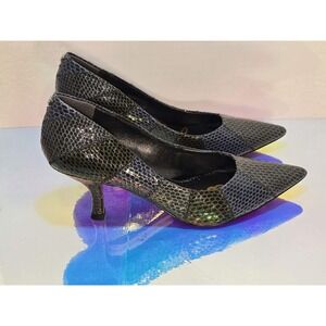 Sam Edelman Snakeskin Pointed Toe Kitten Heels Women's‎ Size 7 EUC Chic Classic